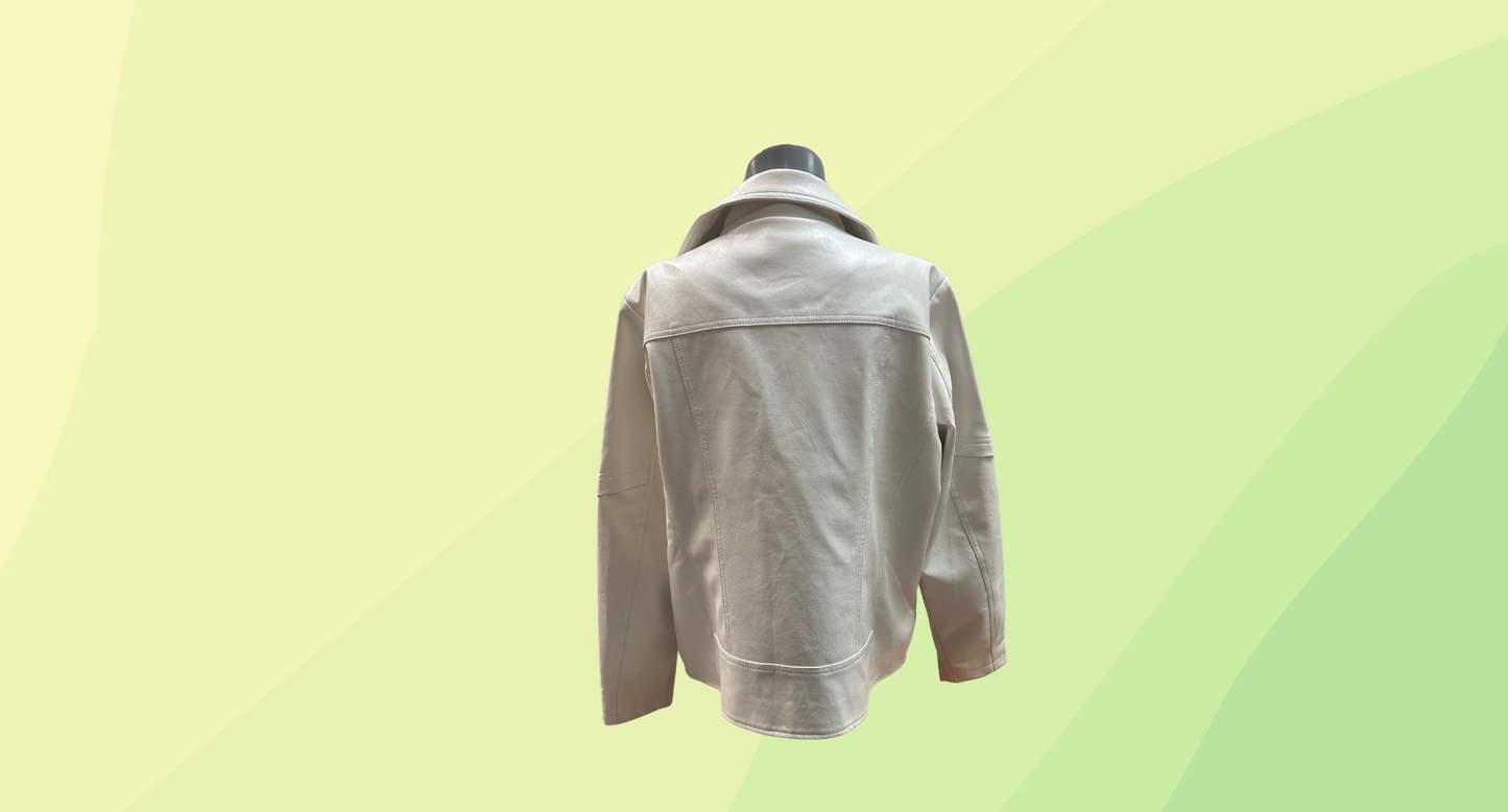 W Lane Rugged Up Wall Bead Jacket RRP $169.99 - Size 14 - White