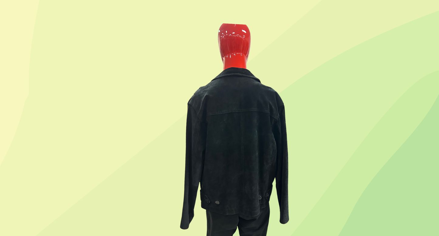Urban Utility Mens Suede Leather Jacket - L - Black