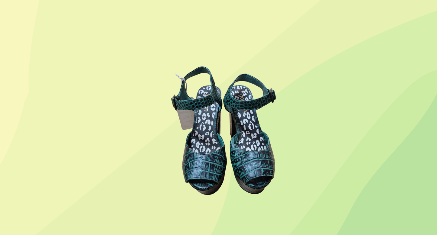 Gorman Platform Heels - Size 36 - Green Snake