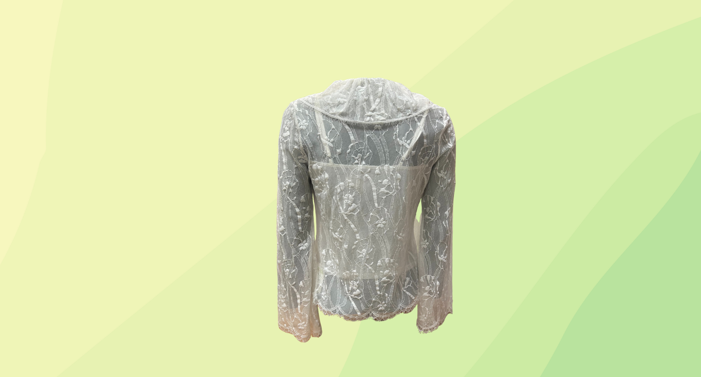 Carla Zampatti Long sleeve Polymide Lace Jacket - Size 6 - White