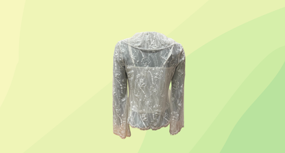 Carla Zampatti Long sleeve Polymide Lace Jacket - Size 6 - White