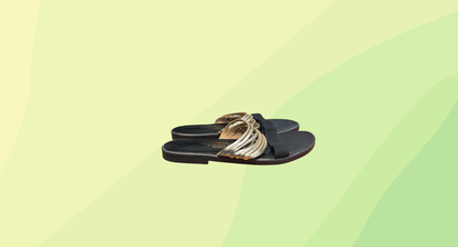 Gregory V Nafplio Handmade Leather Sandals - Size 37 - Black/Gold