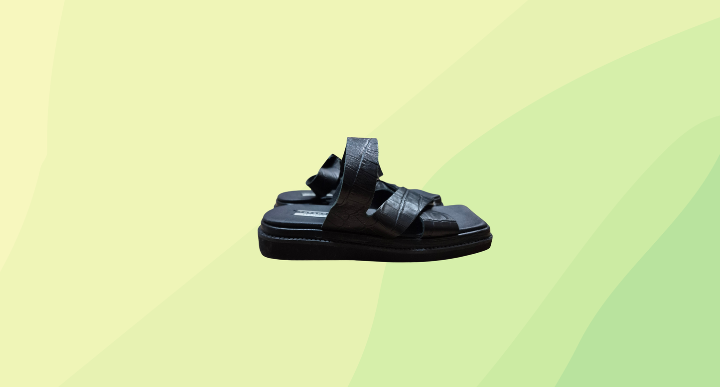 Topshop Leather Sandals - Size 36 - Black