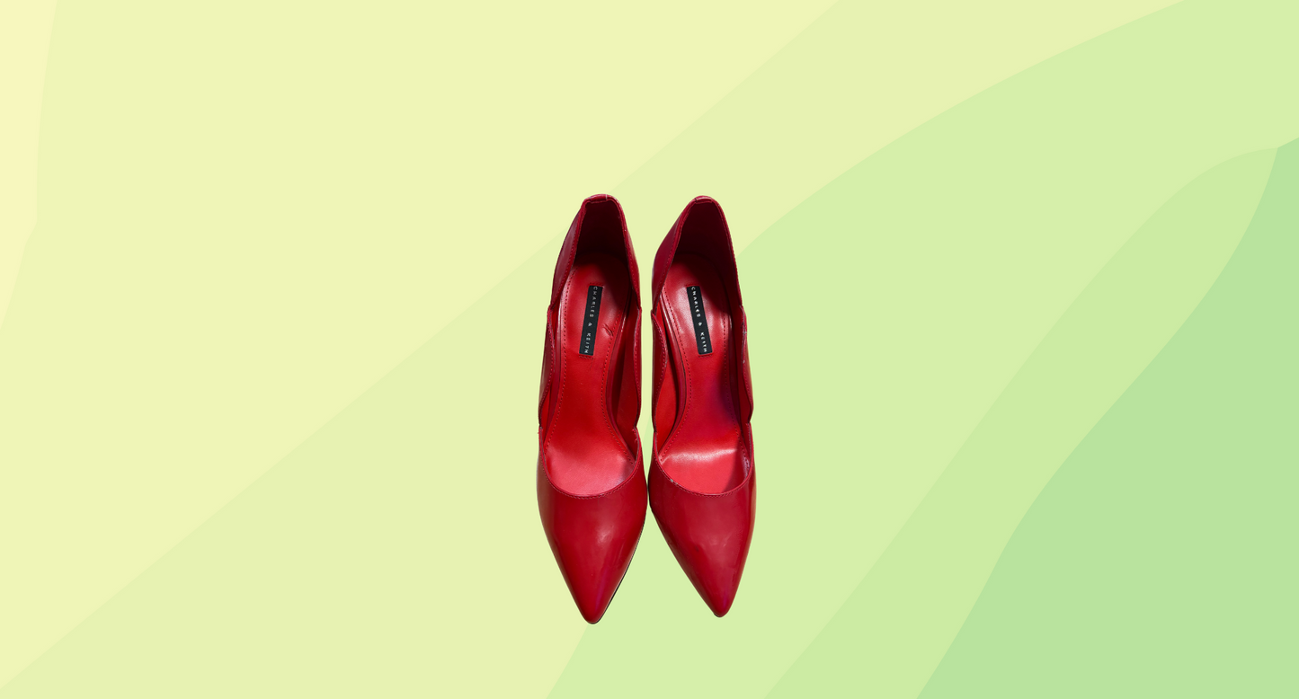 Charles & Keith Pointed Toe Stiletto Heel - Size 38 - Red