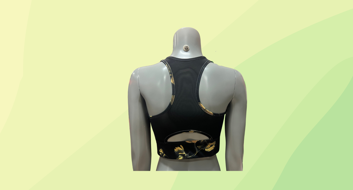 Nike Training Bra RRP $45 - L - Black/Gold
