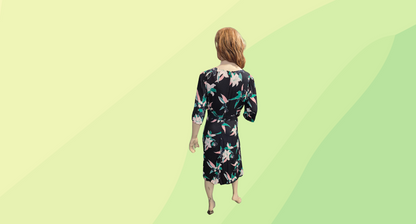 Trenery Dress - Size 16 - Black Floral
