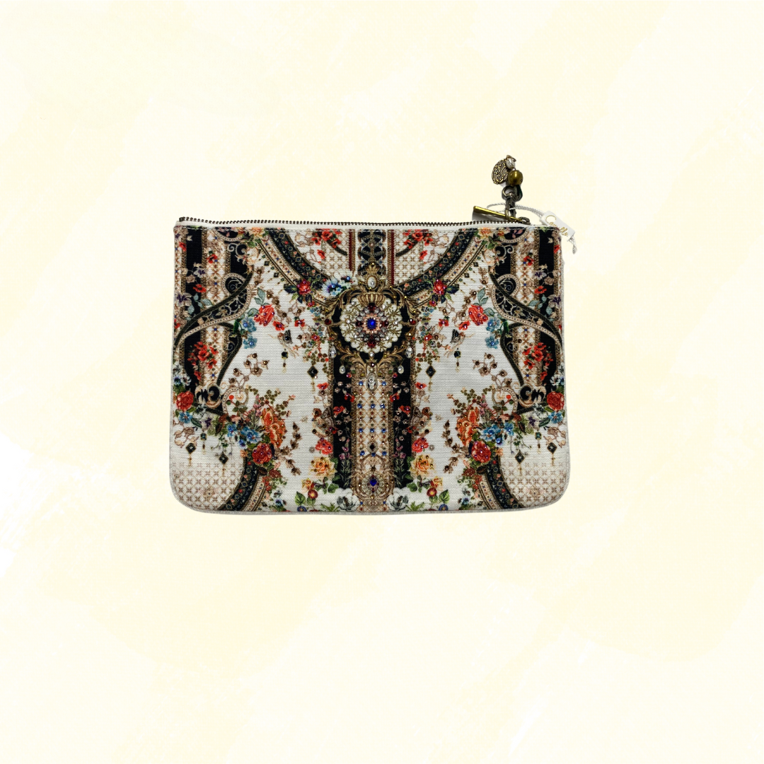 Camilla Shakespeares Garden Small Canvas Clutch RRP $99 - Multi colour