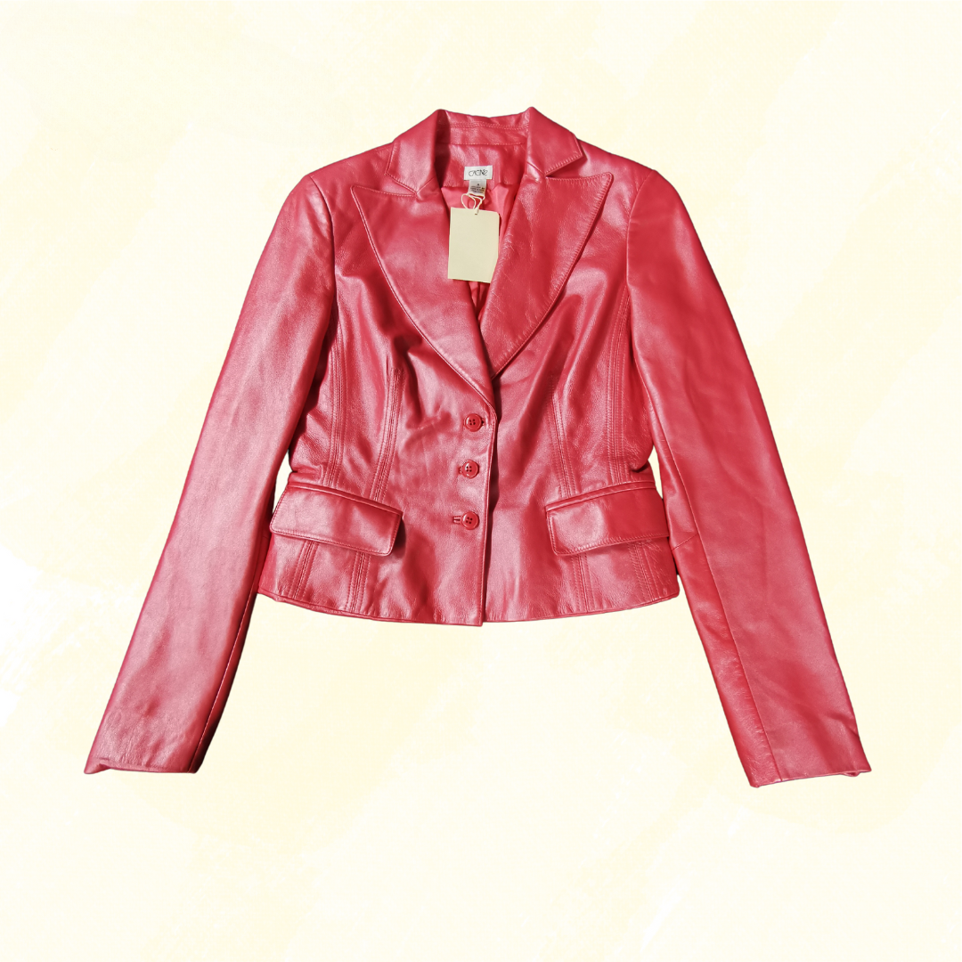 Cache Leather Jacket - Size 8 - Pink