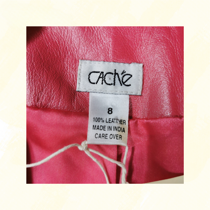 Cache Leather Jacket - Size 8 - Pink