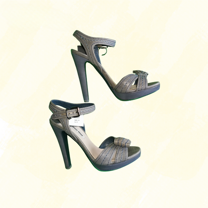 Miu Miu Slight Wear on Sole Platform Heels - 35 - Blue Grey