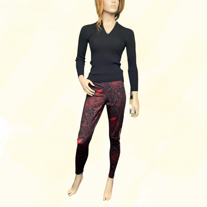 Black Milk Gryffindor HP Leggings with pocket - Red/Black - L