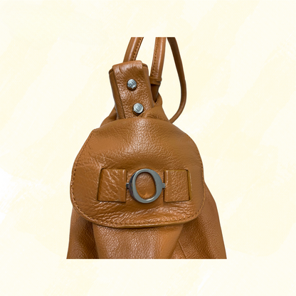 Oroton Leather Double handle large slouch bag - Tan