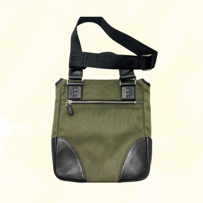 Oroton Canvas/Leather Crossbody Bag - Green