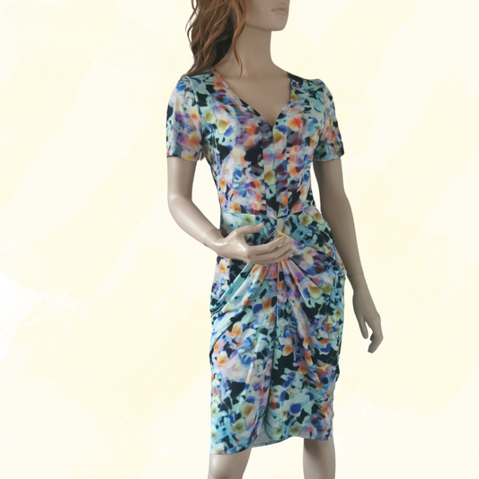 Leina Broughton short sleeve Dress - Size 12 - Print