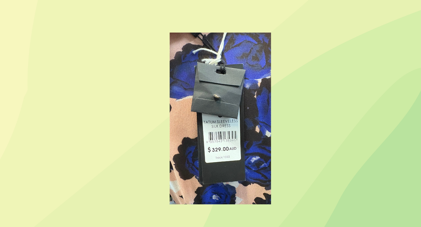 David Lawrence Tatum Sleeveless Silk Dress RRP $329 - Size 8 - Dawn Multi