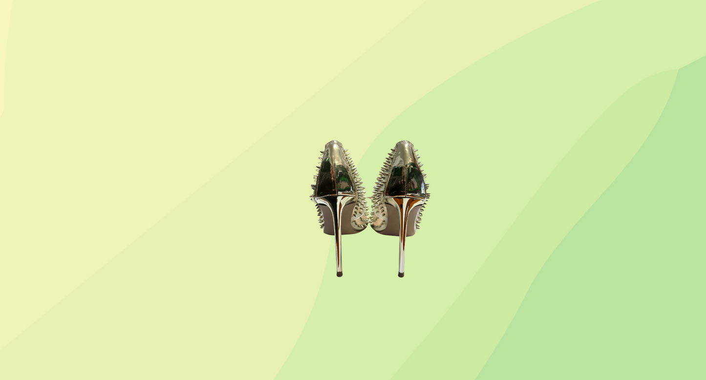 Steve Madden Spike Heels - Size 37.5 - Clear & Gold