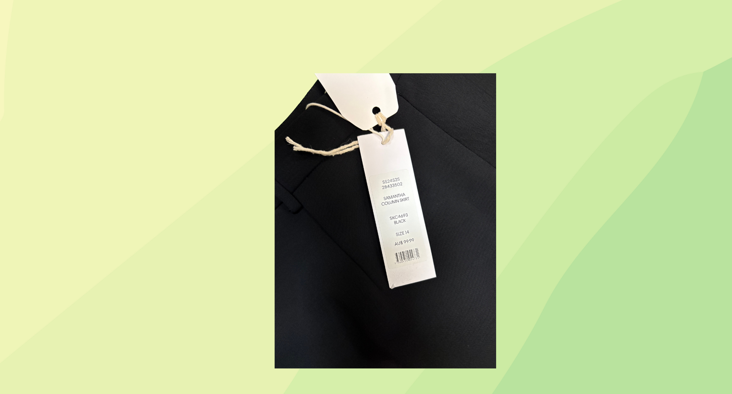 Forever New Samantha Column Skirt RRP $99.99 - Size 14 - Black