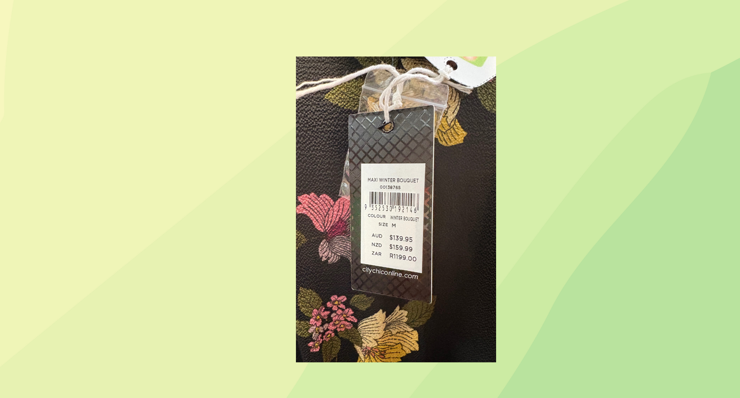 City Chic Maxi Dress RRP $139.95 - M - Winter Bouquet