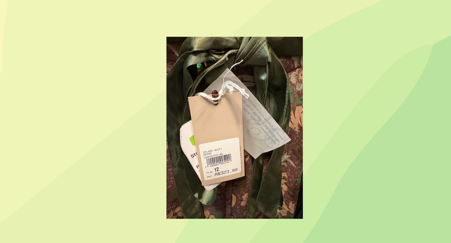 George Evening Splash Shift Halter Dress RRP $323 - Size 12 - Chocolate