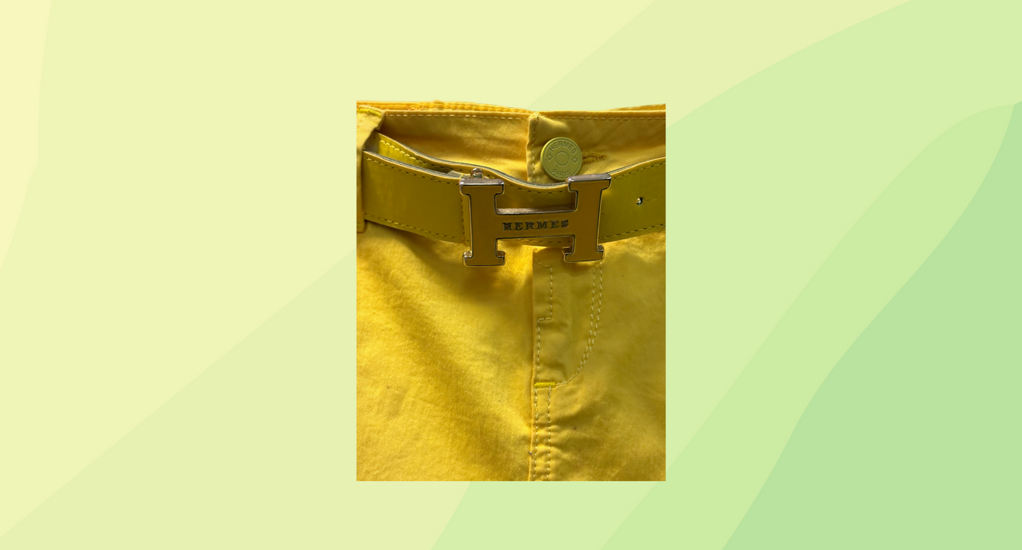 Hermes Belted Short Skirt - Size 29 - Yellow