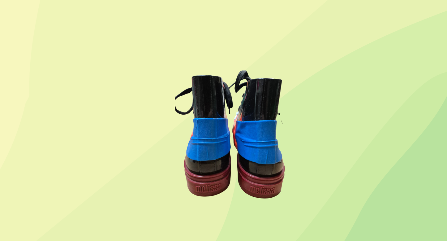 Melissa Crew Sneakers - US 5 - Black/Orange/Green/Blue