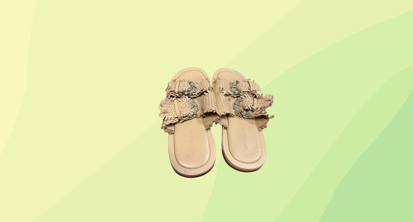 Emmanuelle Vee Cindy Woven Sandal - Size 40 - Beige
