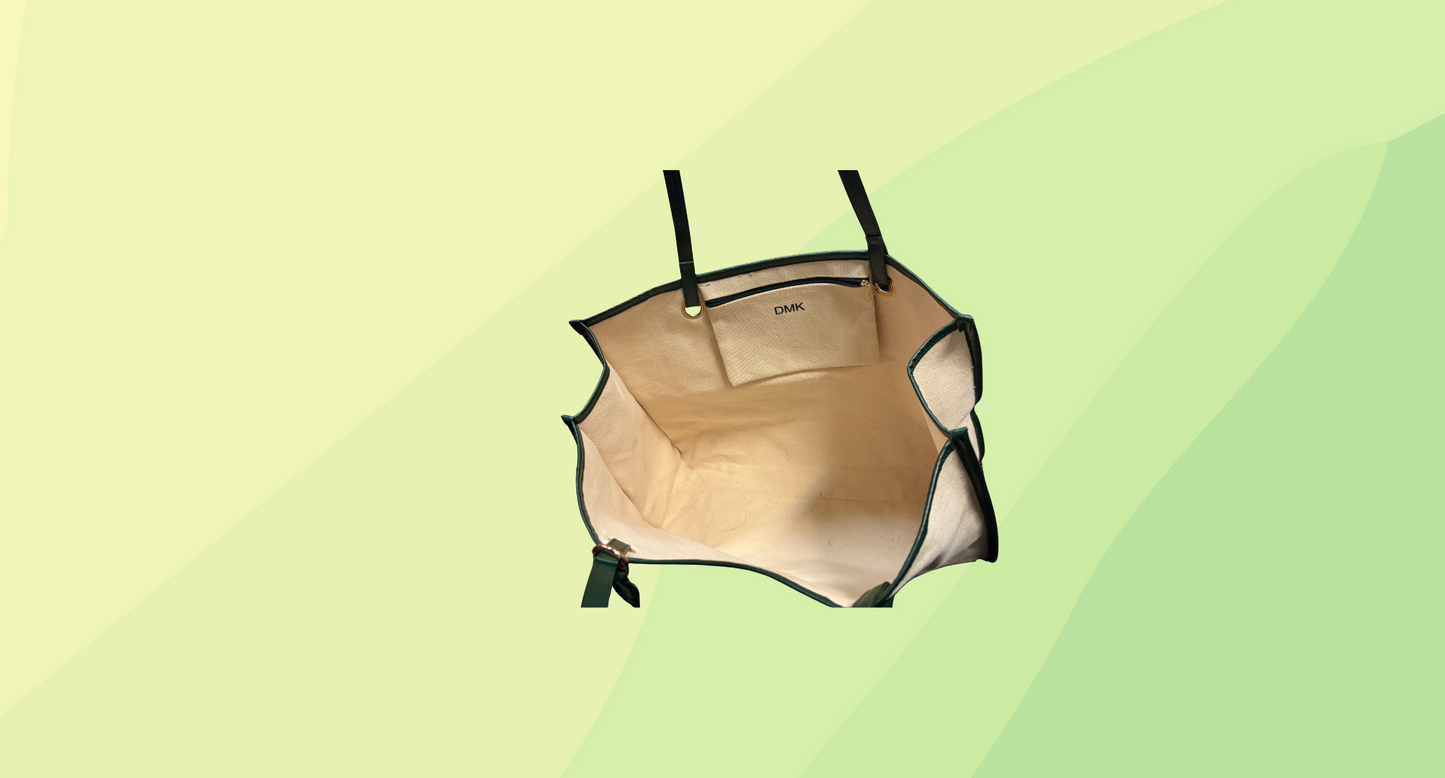 DMK Large Tote Bag - Natural/Green