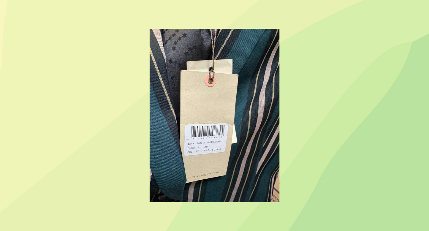 Scotch & Soda Blazer RRP $279.95 - XS - Teal Striped