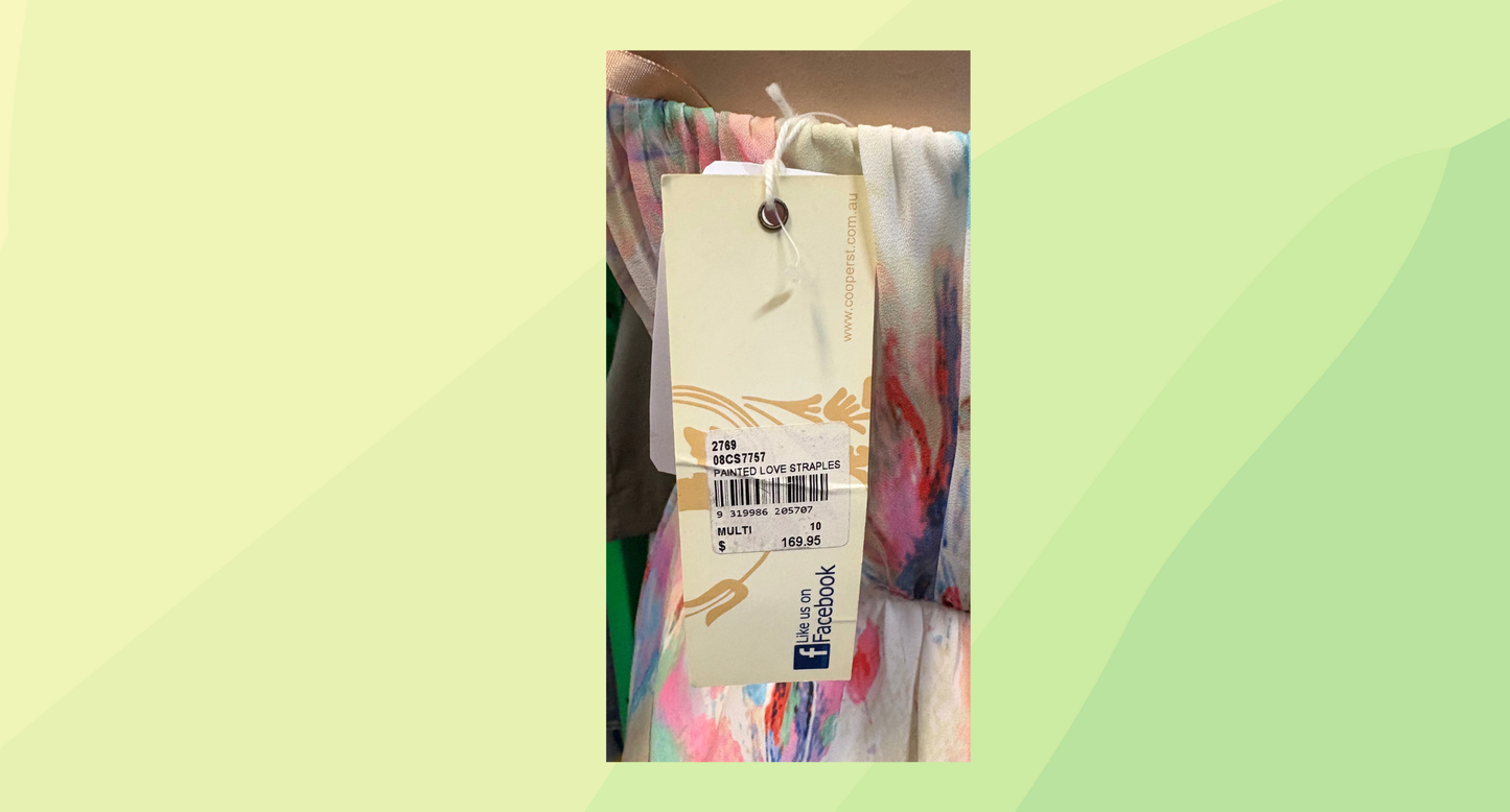 Cooper St Painted Love Strapless Mini Dress RRP $169.95 - Size 10 - Multi