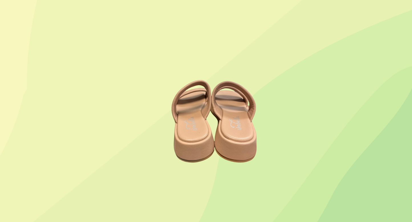 Isabella Corfu Leather Slides RRP $159.95 - Size 40 - Tan
