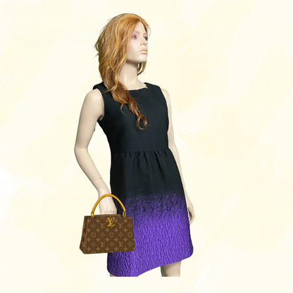 Desigual Textured Ombre Sheath Dress - Black/Purple 40