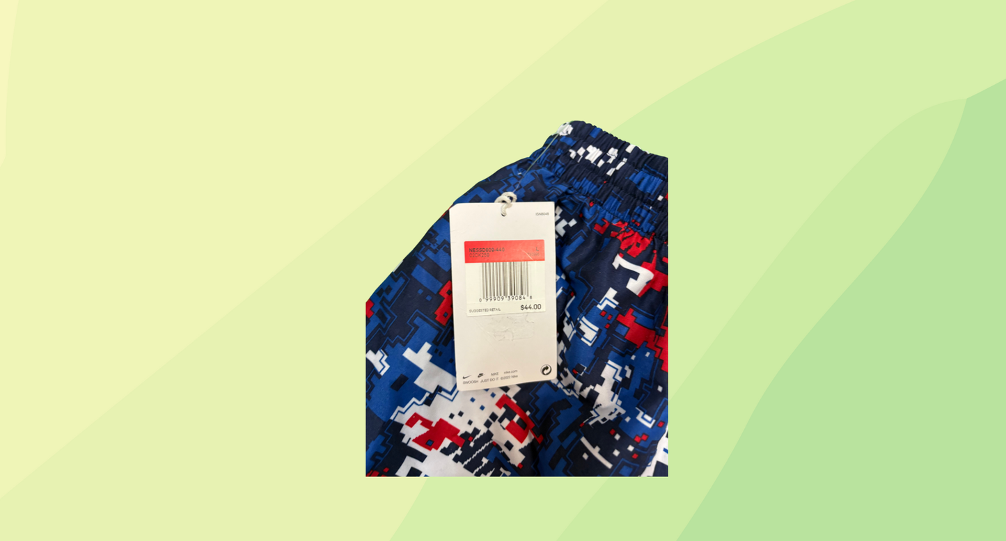 Nike Boys Swim Board Shorts RRP $44 - Kids Large - Blue/Red