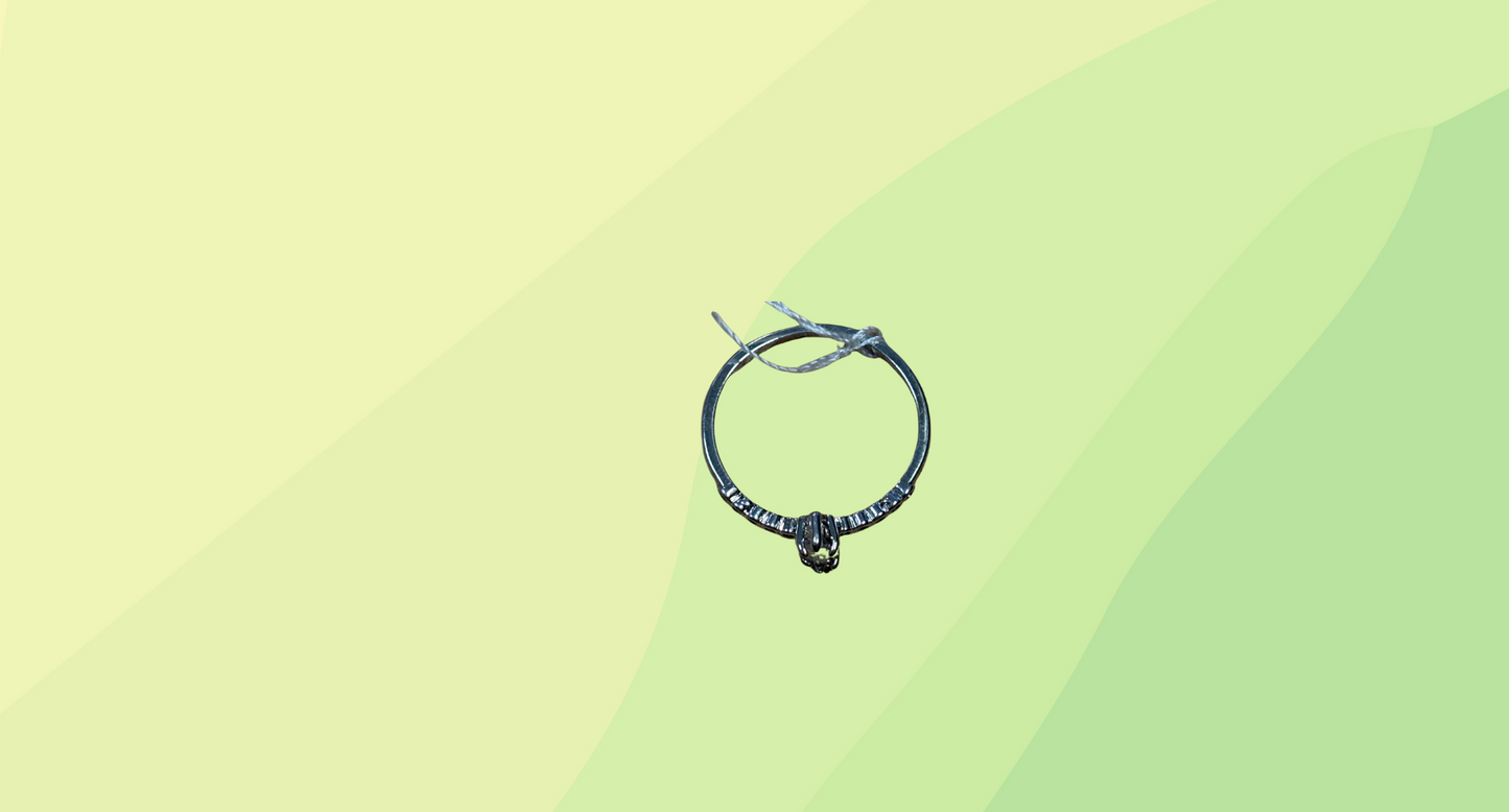 Silver Ring - Size 'U' Oval CZ