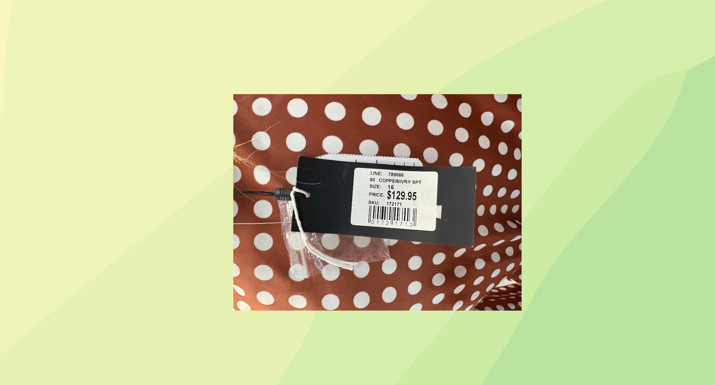 Portmans Wrap Dress RRP $129.95 - Size 16 - Copper/Ivory Spot