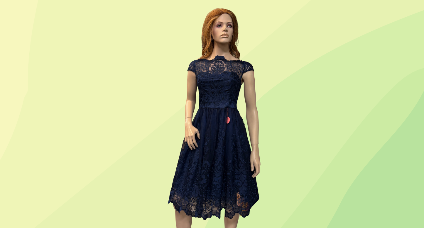 Chi Chi London April Dress - Size 10 - Royal Blue