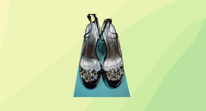 Azuree Nula Dress A low Heels RRP $369.00 - Size 37 - Black/Transparent