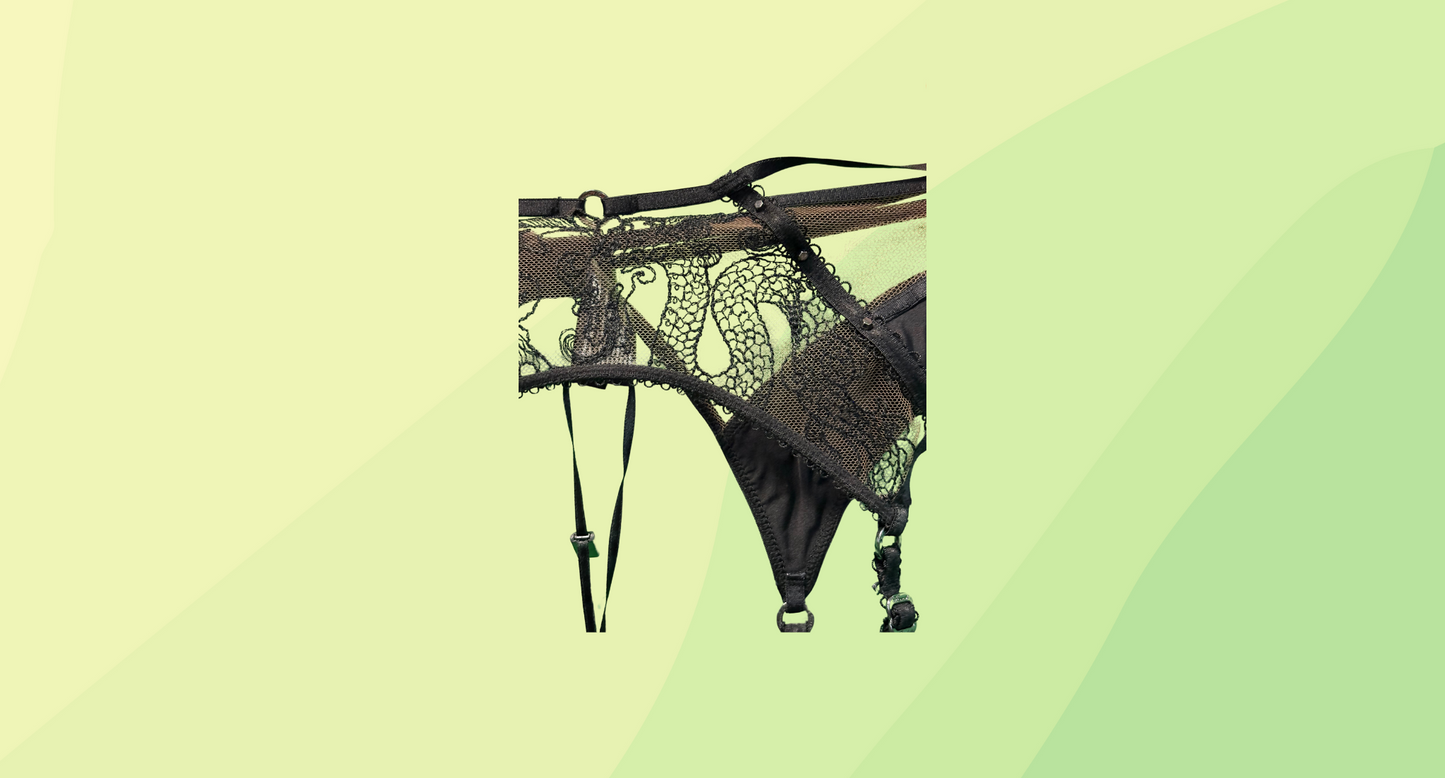 Honey Birdette Yasmina Suspender - S - Black