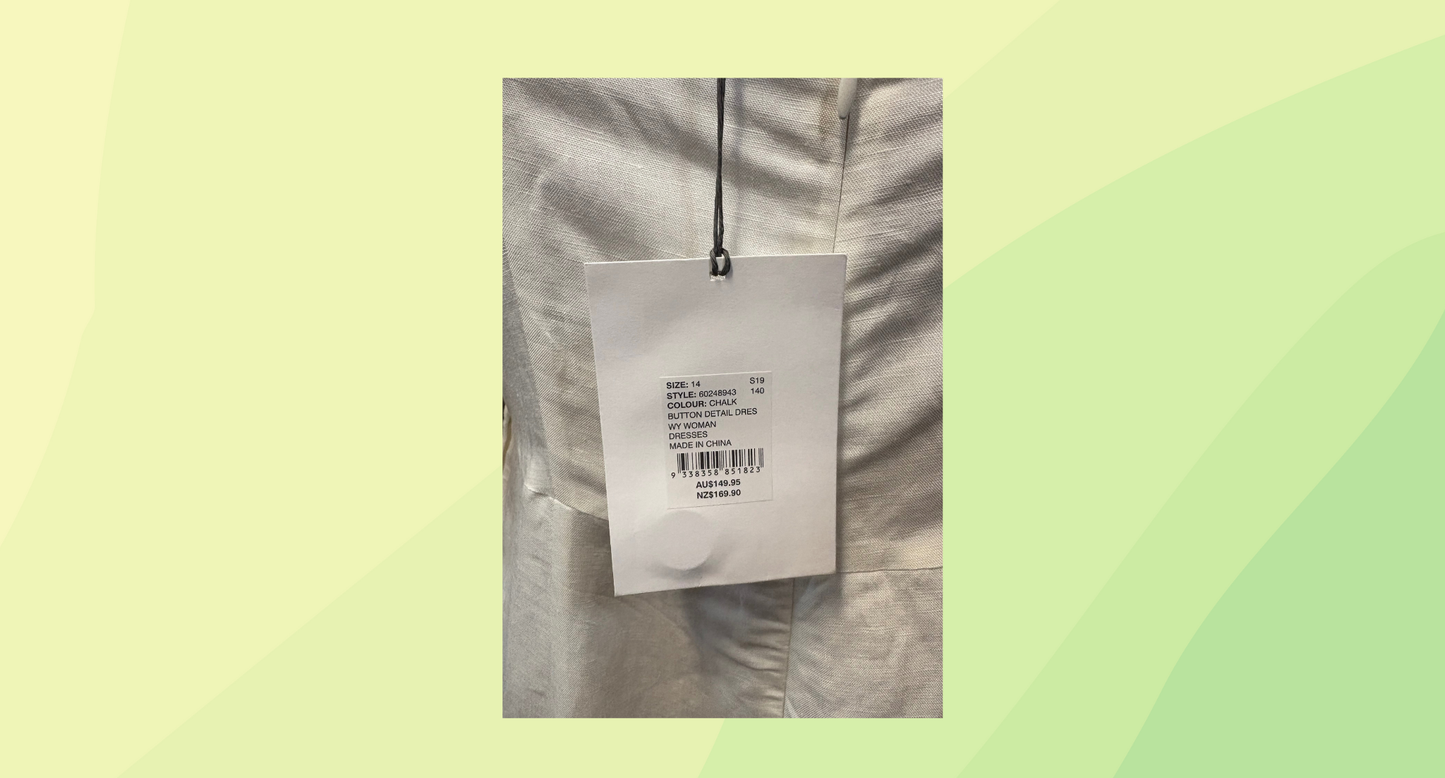 Witchery Button Detail Dress RRP $149.95 - Size 14 - Chalk