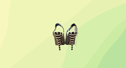 Wittner Striped Heels - Size 36 - Black/Cream