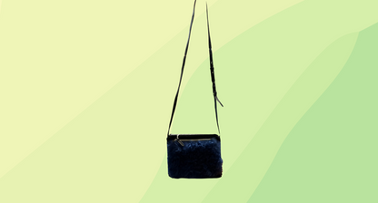 Rabeanco Fluffy Crossbody Bag - Black/Blue Fur