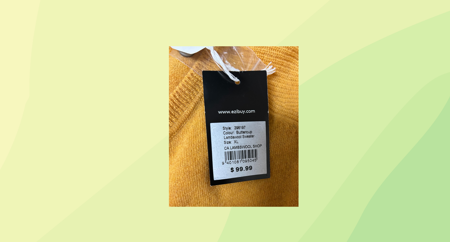 Capture Lambswool Sweater RRP $99.99 - XL - Buttercup