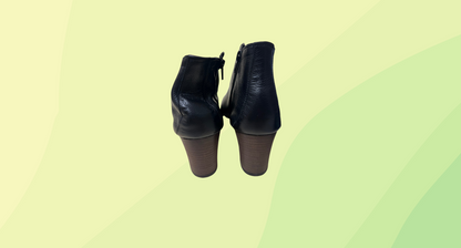 Filippo Raphael Edward Meller Leather Open Toe Bootie - 37 - Black