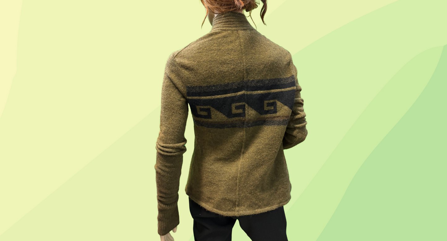 Isabel Marant Knitted Wrap Cardigan - Size 42 (L) - Khaki Green
