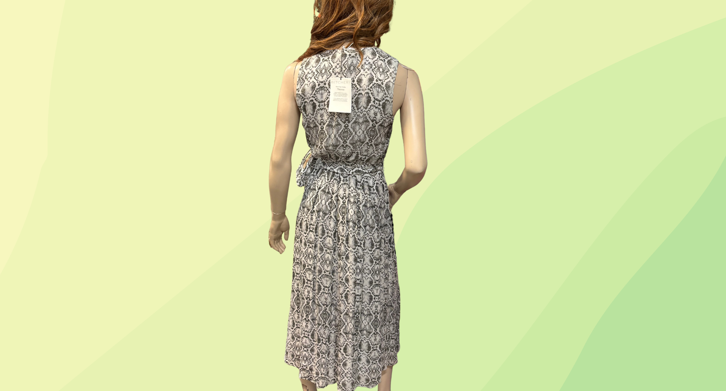 Witchery Printed Wrap Dress - Size 10 - Husk - RRP $169.95