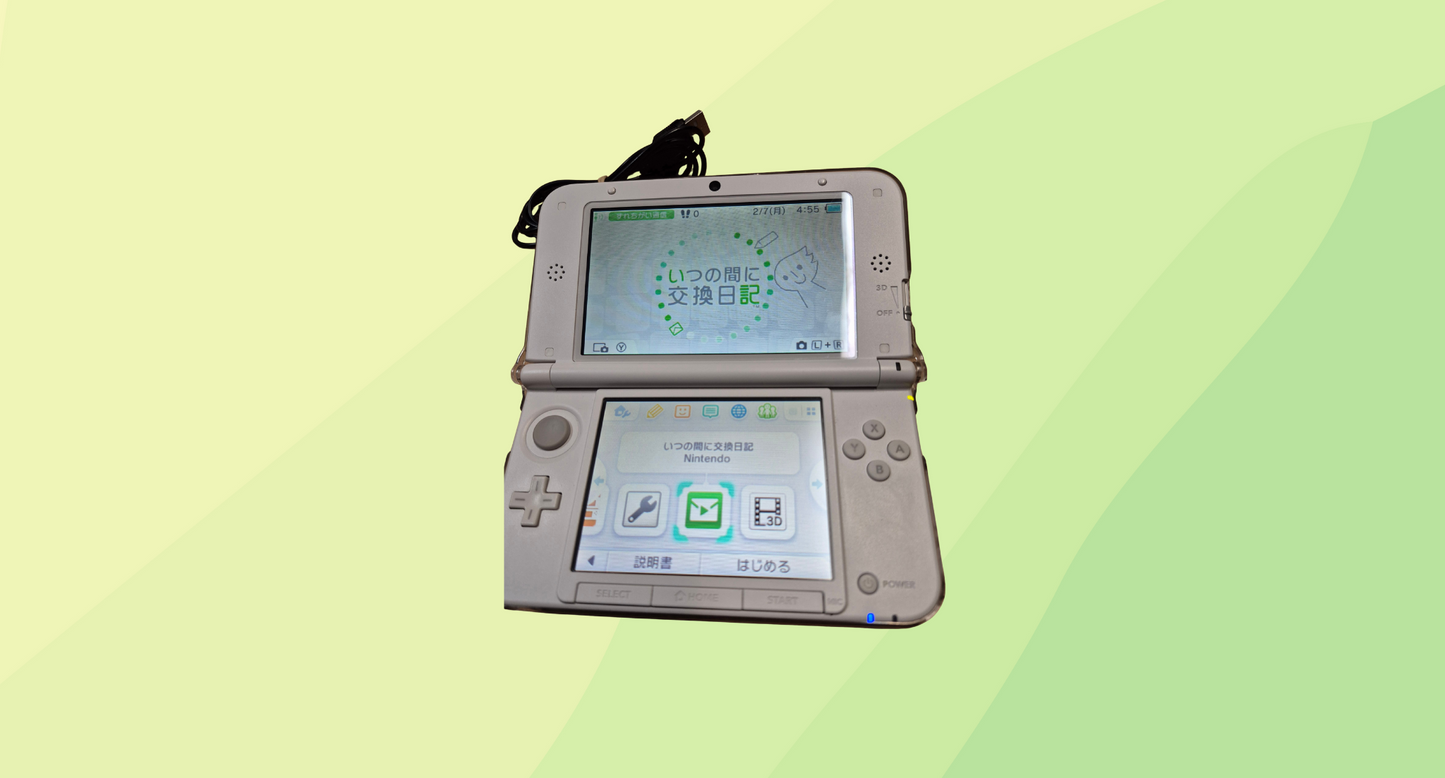 Nintendo 3DS LL Console w/Acc. & 4 Japanese Games