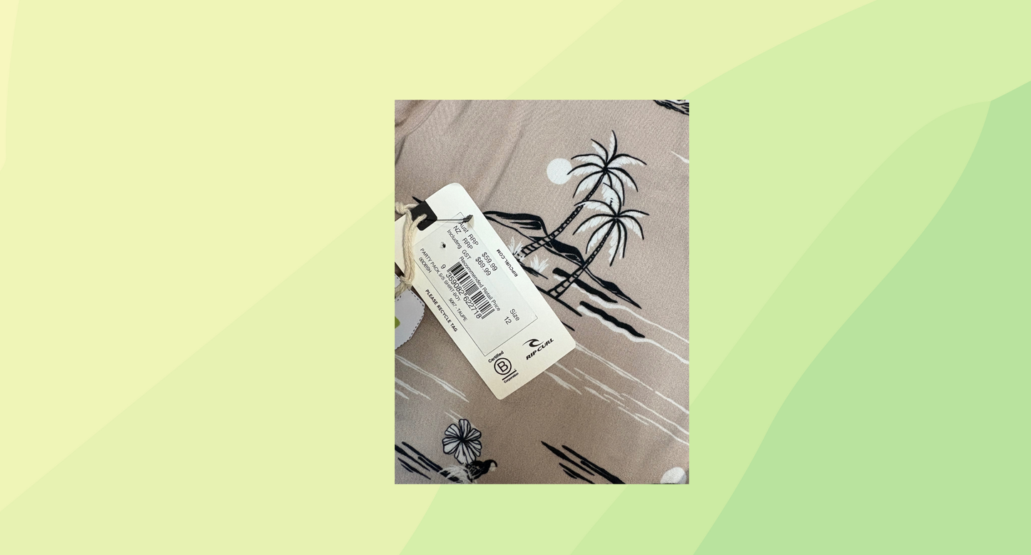 Ripcurl Party Pack S/S Boys Shirt RRP $59.99 - Kids 12 - Taupe