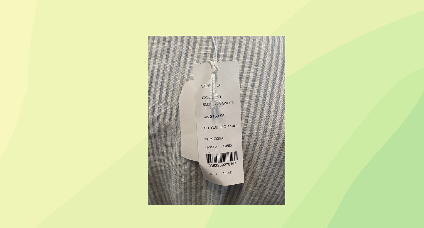 French Connection Playsuit RRP $159.95 - Size 10 - Smoke Blue/White