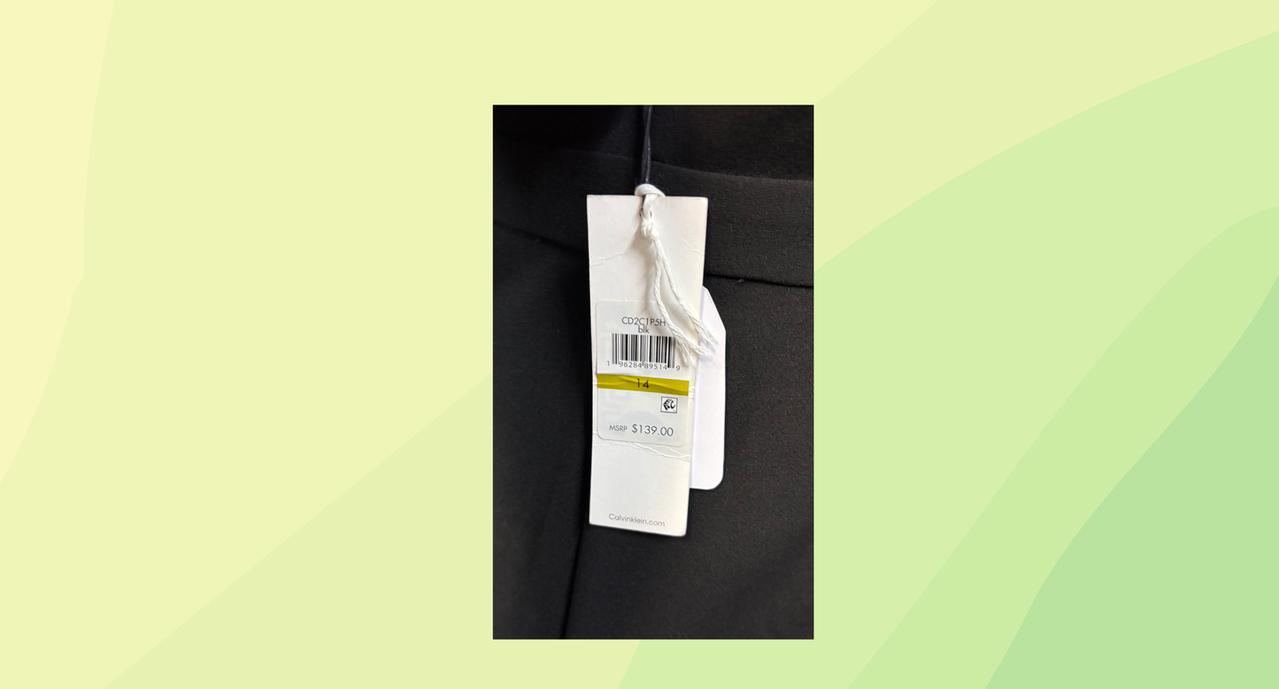 Calvin Klein Buttoned Front Dress RRP $139 - Size 14 - Black