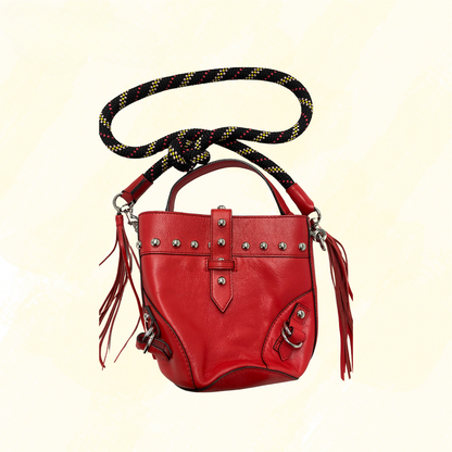 Rebecca Minkoff Leather Crossbody Silver Stds - Red