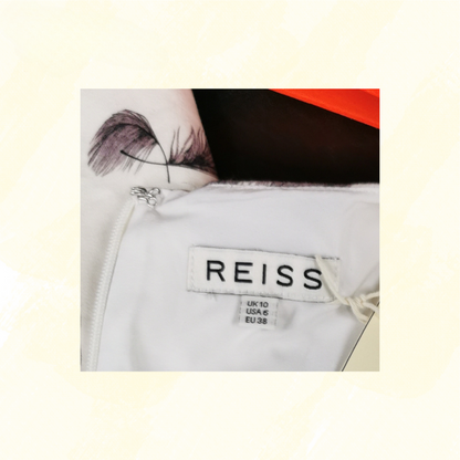 Reiss Dress - Size 10 - White/Mul